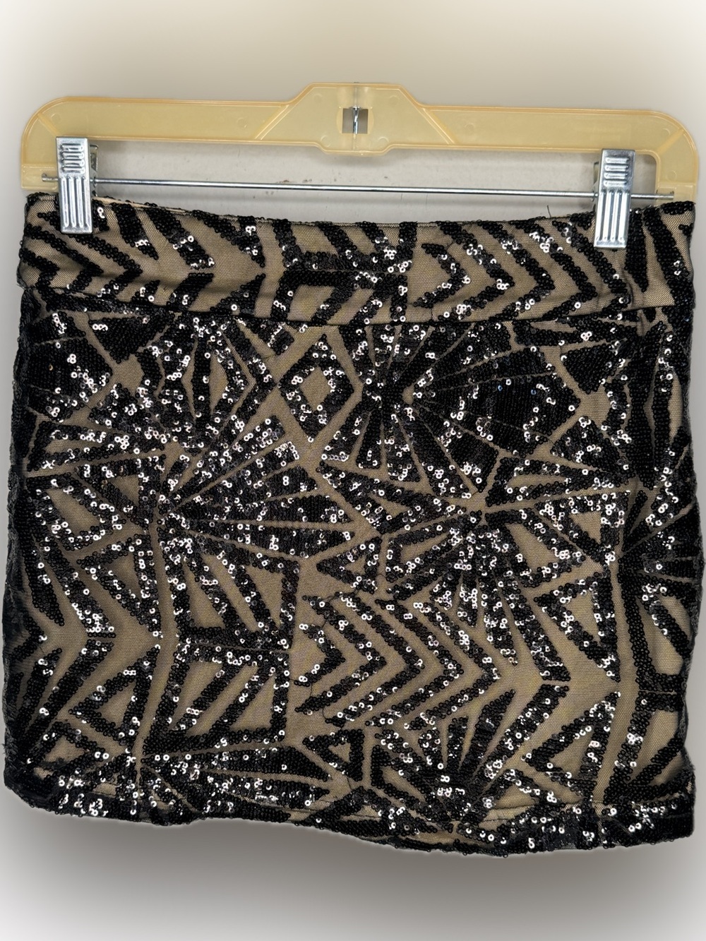 Black Sequin Mini Skirt